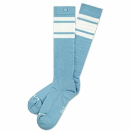 Spirit of 76 Herren & Damen Sport Retro Skater Socken Hoch Baumwolle Tubesocks Lang 35 36 37 38 Blau - Weiß Hi (S) - 1