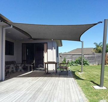 AXT SHADE Sonnensegel Rechteck 3x4m,atmungsaktiv Sonnenschutz HDPE mit UV Schutz für Terrasse, Balkon und Garten- Anthrazit - 1