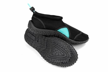 BESTIF Badeschuhe Herren Damen | Schwimmschuhe Neopren Wasserschuhe Kordelzug | Leicht und Bequem | Schwarz, Blau Gr. 36-45 (Schwarz-Türkis, 40) - 3
