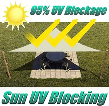 Dreieckiges Sonnensegel, wasserdicht, 4 x 4 x 5.7 m, Anthrazit, rechtwinklig, Gartenüberdachung , 95% UV-Block, Whirlpool, Schutz für den Außenbereich，Kostenlose 3 Seile - 4
