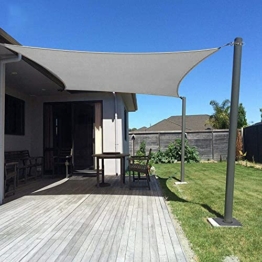 Dripex Sonnensegel 4x6 m Sonnenschutz Set inkl Befestigungsseile Rechteckig Wasserabweisend Polyester Imprägniert 95% UV Schutz Windschutz Wetterschutz für Balkon Garten Terrasse Grau - 1