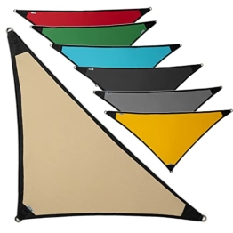 freigarten.de Sonnensegel Wasserdicht Sonnenschutz 100%Schutz vor UV dreieckig 2,0m x 2,0m x 2,8m - 1