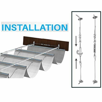 GDMING Sonnensegel Für Seilspanntechnik Wellenabfall Dach Dauerhaft Sonnenschutz Durchlässig Schatten Stoff Zum Draussen Markise Terrasse Cafe Drahtseilschlitten 165GSM HDPE, 35 Größen - 5