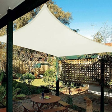 HAIKUS Sonnensegel 3x4 Meter Rechteckig Wasserdicht, 3x4m 95% UV Schutz Polyester Wasserabweisend Sonnenschutz für Garten Balkon und Terrasse, Creme4x3m(4x3) - 1