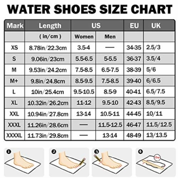 JOTO Wasserschuhe für Damen Herren Kinder, Unisex Badeschuhe Strandschuhe Quick-Dry Schnelltrockend Aquaschuhe Schwimmschuhe Surfschuhe Barfuß Schuhe –Schwarz - 6