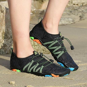 SAGUARO Badeschuhe Herren Wasserschuhe Männer Schwimmschuhe Aquaschuhe Wassersportschuhe Strandschuhe Barfußschuhe,Stil 2:Schwarz 43 EU - 6