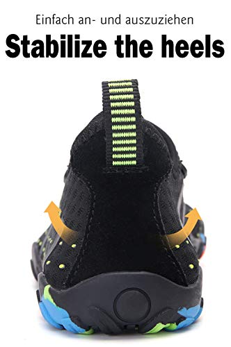 SAGUARO Badeschuhe Kinder Schwimmschuhe rutschfest Wasserschuhe Aquaschuhe Schnell Trocknend Strandschuhe Wassersportschuhe für Jungen Mädchen St.1 Schwarz 29 - 6