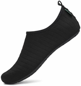 SAGUARO Damen Herren Badeschuhe Wasserschuhe Schwimmschuhe Männer Frauen Barfußschuhe für Strand,Pool,Meer,Wassersport,Tauchen,Surfen,Aqua Cycling,Kajakfahren,Windsurfen(033 Schwarz,40/41 EU) - 1