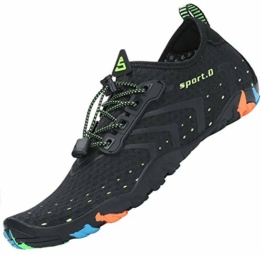 SAGUARO Sommer Badeschuhe Damen Wasserschuhe Schwimmschuhe Herren Strandschuhe Aquaschuhe Surfschuhe Tauchschuhe,Schwarz 40 EU - 1