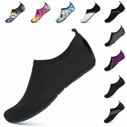 SAGUARO Unisex Badeschuhe Outdoor Schnell Trocken Wasserschuhe Damen Sommer Aquaschuhe Frauen Surfschuhe Männer Barfußschuhe für Herren Leicht Schwarz C 44/45 EU - 1