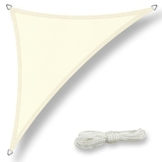 Sonnensegel Dreieck wasserdicht 5x7x7 m Creme - Sonnenschutz dreieckig mit UV-Schutz für Garten, Balkon Terrasse, Camping - 1