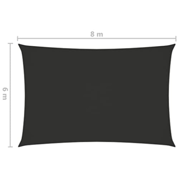 vidaXL Sonnensegel Wasserdicht Sonnenschutz Windschutz Sonnendach UV Schutz Garten Terrasse Balkon Oxford-Gewebe Rechteckig 6x8m Anthrazit - 6