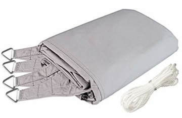 Windhager Sonnensegel Cannes Rechteck 4 x 5 m, Sonnenschutz für Garten & Terrasse, UV- und witterungsbeständig, grau, 10737 - 6