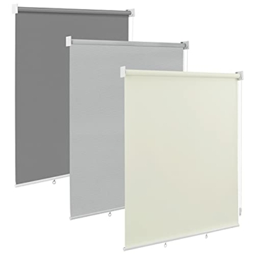 WOLTU Außenrollo Senkrechtmarkise Balkonrollo Outdoorrollo Sichtschutzrollo Wetterfest Sonnenschutz UV Schutz, Vertikal Sonnensegel Reflektierende Thermofunktion für Fenster & Türen, Beige 140x140 cm - 1