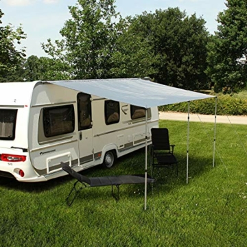 yourGEAR Wohnwagen Sonnensegel Caravan Tarp 3 x 2,4 m Sonnendach inkl. Aufstellstangen UV 50+ Schutz wasserdicht 5000 mm - 3