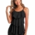 Damen Tankini Volants Badeanzug mit Badeshorts Zwei Teilig Bademode Schwarz L - 6