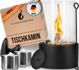 Flammenbrise® Tischkamin | Tischfeuer für Indoor und Outdoor | Ethanol Kamin mit [200g] Natursteinen | INKL. 2 Brennkammern | Unendliche Brenndauer - 1