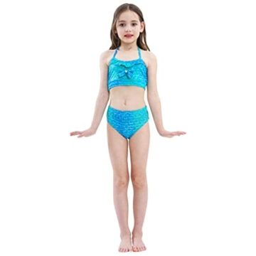 Guter Handwerker Meerjungfrauenflosse Mädchen Meerjungfrau Flosse für Kinder mit Mermaid Tail und Monoflosse Size150 - 3