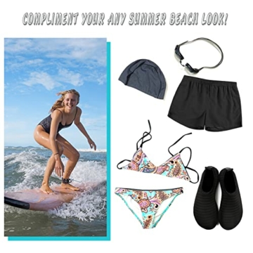 IceUnicorn Badeschuhe Schwimmschuhe Damen Herren Aquaschuhe Strandschuhe Surfschuhe Wasserschuhe für Sommer Beach Pool Yoga(Schwarz, 40/41EU) - 4