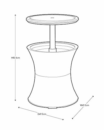 Keter Pacific Cool Bar, Beistelltisch mit Kühlmöglichkeit, Braun, 30L - 10