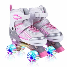 Kuxuan Saya Rollschuhe Verstellbar für Kinder, mit Leuchtenden Allrädern, Spaß für Mädchen und Damen - Mittel （32-35 EU） - 1