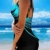 Minetom Tankini Damen Bauchweg Bademode Set Zweiteilig Einstellbarer Badeanzug Strand Schwimmanzug Swimsuits Bikini Tank Top und Shorts A Blau XL - 3