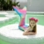 NAITOKE meerjungfrauenflosse mädchen Badeanzug - Meerjungfrau Flosse Bademode mit Bikini Set und Monoflosse Mermaid Tail, 4 Stück Set,XQyfP,130 - 7