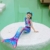 Pyjacos meerjungfrauenflosse mädchen Badeanzug - Meerjungfrau Flosse Bademode mit Bikini Set und Monoflosse Mermaid Tail, 4 Stück Set，blackseG5+46-140 - 4