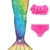 shepretty Meerjungfrau Schwanz mit Bikini-Set für Mädchen Schwimmen Kostüme,JCKA09+WJF48wupu,120 - 1