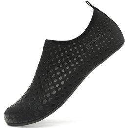 Sixspace Damen Herren Badeschuhe Wasserschuhe Schwimmschuhe Männer Frauen Strandschuhe Aquaschuhe Barfußschuhe für Strand,Pool,Meer,Wassersport,Tauchen,Surfen,Aqua Cycling (Schwarz,43 EU) - 1