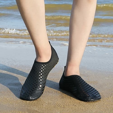 Sixspace Damen Herren Badeschuhe Wasserschuhe Schwimmschuhe Männer Frauen Strandschuhe Aquaschuhe Barfußschuhe für Strand,Pool,Meer,Wassersport,Tauchen,Surfen,Aqua Cycling (Schwarz,43 EU) - 5