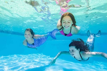 BAWADE Meerjungfrauenflosse für Mädchen – Meerjungfrau Flosse Schwimmen Meerjungfrauenschwanz Passend für 110-170cm Höhe, Mehrfarbig (G-29), 130 - 6