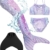 Corimori – Meerjungfrau-Schwimm-Flosse mit Bikini für Kinder, Meerjungfrau Aqua, Meerjungfrauen-Anzug zum Schwimmen, Lila-Kombi Körpergröße bis 160cm - 1