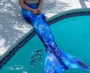 DNFUN Meerjungfrauenflosse Mädchen mit Bikini -Meerjungfrauenschwanz kostüm mit Monoflosse zum Schwimmen - 2