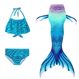 GD-SJK Lässige Badebekleidung für Mädchen, Bikini-Badeanzug, 3-teiliges Set für Kinder, Mädchen, Cosplay (#1,150cm) - 1