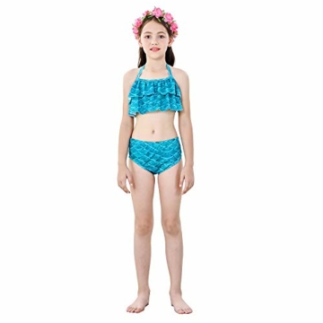 GD-SJK Lässige Badebekleidung für Mädchen, Bikini-Badeanzug, 3-teiliges Set für Kinder, Mädchen, Cosplay (#1,150cm) - 6