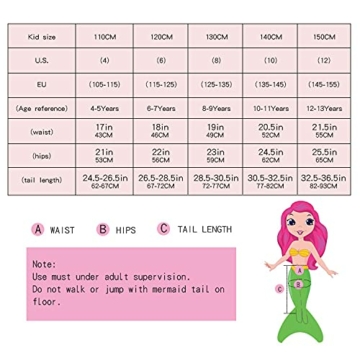 GD-SJK Lässige Badebekleidung für Mädchen, Bikini-Badeanzug, 3-teiliges Set für Kinder, Mädchen, Cosplay (#1,150cm) - 9