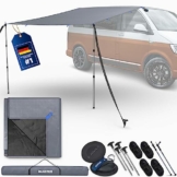 Blaustein Vorzelt Auto - Busvorzelt mit UV Schutz, Wasserabweisendes Sonnensegel mit Keder für Auto/Wohnwagen, Flexible Sackmarkise für Camping mit 5 Befestigungsmöglichkeiten (Grau) - 1