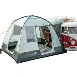 Skandika Busvorzelt Pitea Van | für 4 Personen, freistehend, eingenähter Zeltboden, 2,2 m Stehhöhe, große Fenster, wasserfest, 3000 mm Wassersäule, Moskitonetze, 3 x 3 m, Kuppelzelt für Bus, Caddy - 1