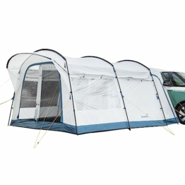 Skandika Busvorzelt Vejers Travel 2 | Freistehend mit Schlafkabine für 2 Personen, Stehhöhe 2,1 m, 10 m² Wohnbereich, 2 Eingänge, Folienfenster, Moskitonetz, 3000 mm Wassersäule - 1
