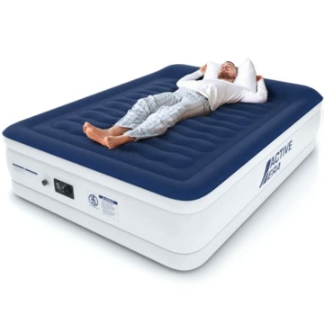 Active Era Luxus Luftbett 2 Personen, Luftmatratze selbstaufblasend mit eingebauter elektrischer Pumpe & integriertem Kissen, Aufblasbare Matratze für Camping & Gästebett - 203 x 152 x 56cm - 1