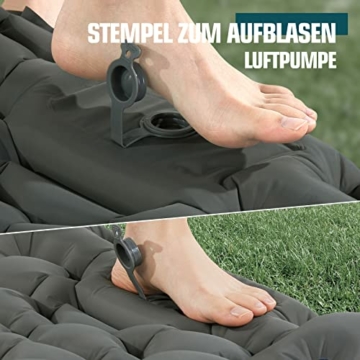 AKSOUL Isomatte Camping Luftmatratze Selbstaufblasend: Ultraleicht Outdoor Groß Aufblasbare Matratze Dick Selbstaufblasbare Schlafmatte Mit Kissen Faltbar Thermo Iso Matte Für Zelt Trekking Strand - 3