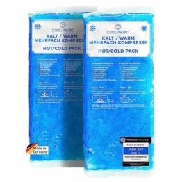 2X Premium Kühlpad Kühlkompresse | XXL Kalt Warm Kompresse 29x12cm | Mehrfach-Kompresse Kühlpads Gel als Kühlkissen Kaltkompresse z. Kühlen von Schmerzen f. Kinder & Erwachsene,Modern, Blau - 1