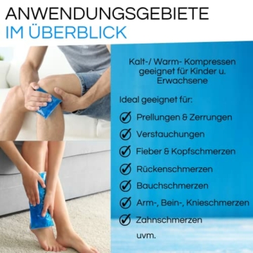 2X Premium Kühlpad Kühlkompresse | XXL Kalt Warm Kompresse 29x12cm | Mehrfach-Kompresse Kühlpads Gel als Kühlkissen Kaltkompresse z. Kühlen von Schmerzen f. Kinder & Erwachsene,Modern, Blau - 5