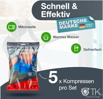 5er blau Set Kühlpad 29x 12 cm & 15x15 cm - Kühlpack Kühlkompresse Warmkompresse - Kaltkompresse - Kompresse Gelkissen - Cool pads Gel pads - kalt & Warm Kühlpack & Kühlakku - 3