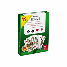 Ass Altenburger 22570071 Kartenspiel Rommé in Stülpschachtel, auch für Bridge und Canasta, französisches Bild, 10 years to 99 years, Weiß - 1