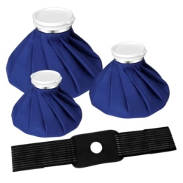 Eisbeutel für Verletzungen，Kühlbeutel Set wiederverwendbar, Wärme- und Kältetherapie und Schmerzlinderung mit elastischer, atmungsaktiver Stützbandage, Heißwasserbeutel，4er-Pack, 3 Größen (6"/9"/11") - 1