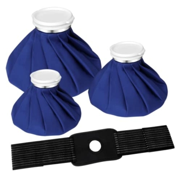 Eisbeutel für Verletzungen，Kühlbeutel Set wiederverwendbar, Wärme- und Kältetherapie und Schmerzlinderung mit elastischer, atmungsaktiver Stützbandage, Heißwasserbeutel，4er-Pack, 3 Größen (6"/9"/11") - 1