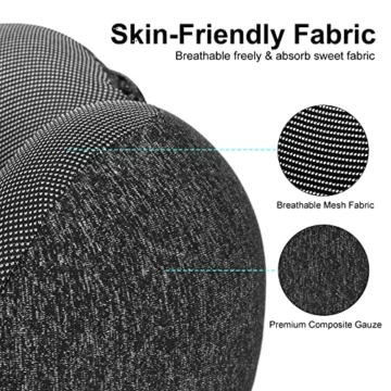 Eono Nackenkissen Memory Foam, Reisekissen mit Haube, Bequemes Nackenhörnchen mit Haube für Flugzeug, Auto, Zug, Büro, Nackenkissen Reise zum Schlafen - 3