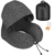 Eono Nackenkissen Memory Foam, Reisekissen mit Haube, Bequemes Nackenhörnchen mit Haube für Flugzeug, Auto, Zug, Büro, Nackenkissen Reise zum Schlafen - 1